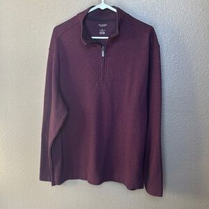 Van Heusen Men's Maroon Zip-Up Sweater